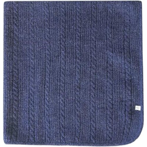 Copper Pearl Sweater: Super-Soft, Stretchy 36"x36" Chunky Knit Blanket, Perfect Knitted Baby Blanket for Newborns, Neutral, Cozy, Heirloom Quality - Navy