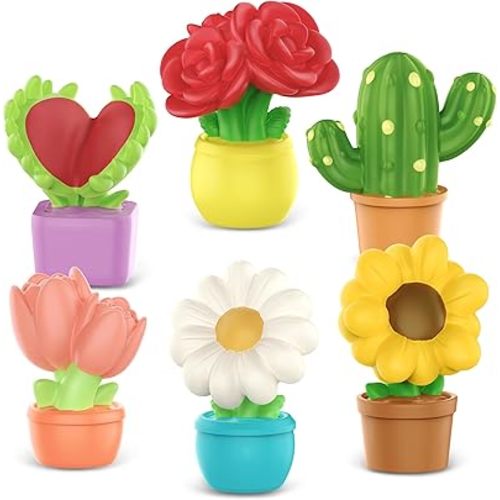 6PCS Flower Garden Bath Toys for Toddlers 6M+ - No Mold, BPA-Free Floating Bathtub Toys with Rose, Sunflower & More - Sensory Play, Easy Clean, Indoor Outdoor Fun