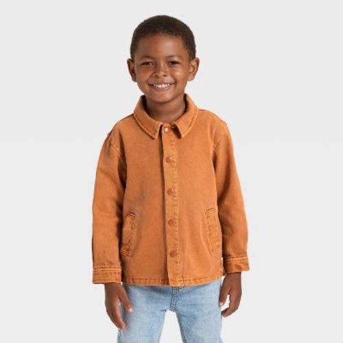 Toddler Boys' Twill Snap Front Jacket - Cat & Jack™ Brown