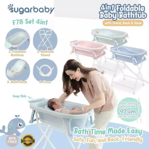 MommyNME Sugarbaby Foldable Bathtub Dengan Sensor Panas