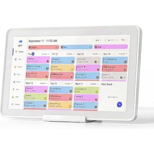 Mezed 21.5 Inch Digital Calendar, Touchscreen Wall‑Mount, White