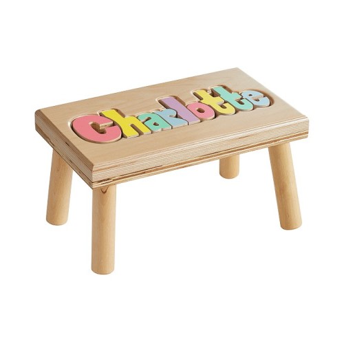 Hollow Woodworks Personalized Puzzle Step Stools