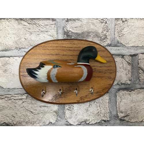 Wood Carved and Painted Mallard Key Holder