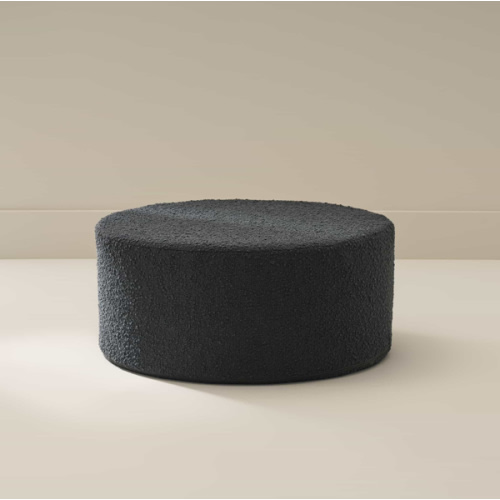 Muted Dark Blue Round Ottoman | Boucle | House of Noa