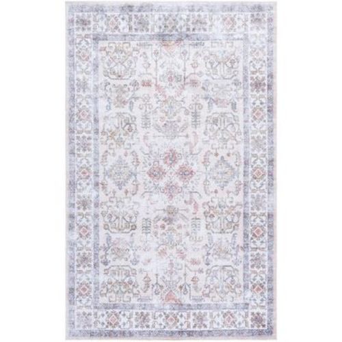 Arizona ARZ321 Machine Washable Skid-Resistant Power Loomed Indoor Area Rug - Beige/Ivory - 5'x8' - Safavieh