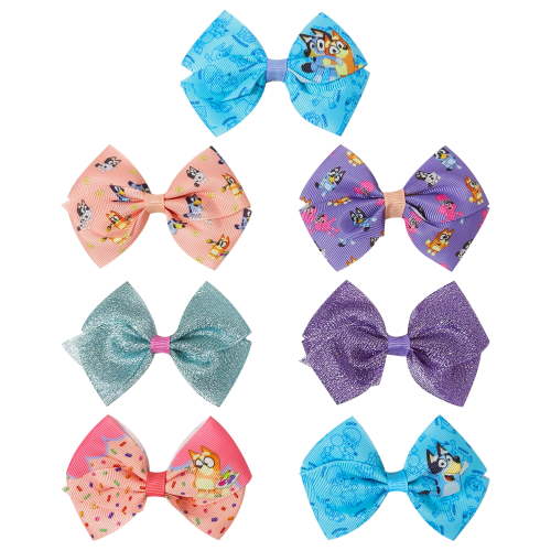 Bluey Multipack Hair Bows, All Ages, 7 Pieces