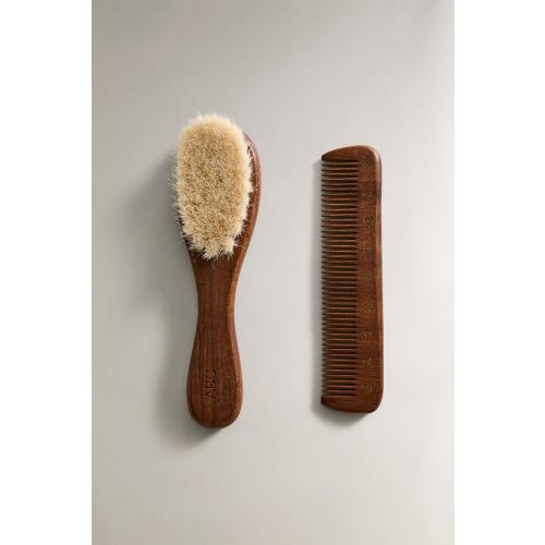 BABY BRUSH AND COMB SET WITH FLOWERS - Brown | ZARA Canada