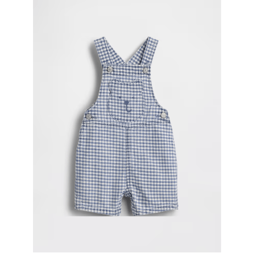 Baby Gap - Baby Gingham Denim Bear Pocket Shortalls