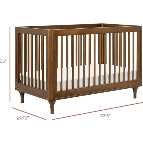 Babyletto Lolly 3-in-1 Convertible Baby Crib, Natural Walnut | Baby Crib Converts to Toddler Bed & Daybed - GREENGUARD Gold Certified, Easy to Assemble - Includes Toddler Conversion Kit