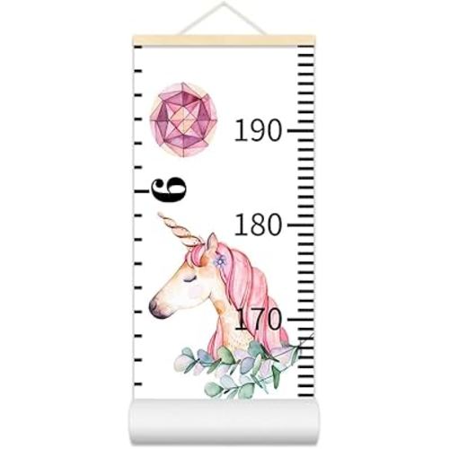 Baby Growth Chart for Wall - Height Chart for Kids Nursery Decor Wall Hanging Measurement Ruler Toddler Room Decor Play Room Essentials Birthday Christmas Gifts for Boys Girls 79"X7.9" (Unicorn)
