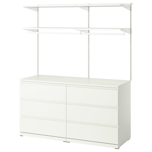 BOAXEL / STORKLINTA Bedroom furniture, set of 2 - white/white 57 1/8x18 7/8 "
