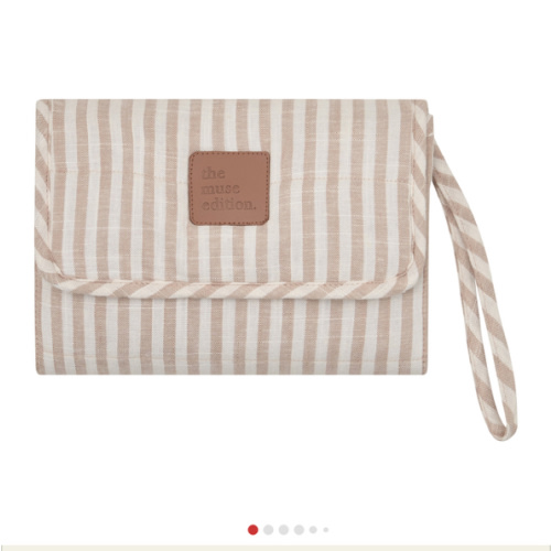 Natural Stripe Linen Change Mat