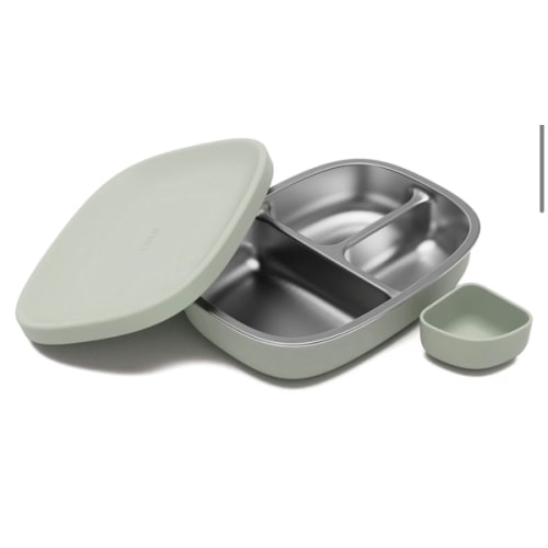 Amazon.com: Lalo Bento Box - BPA-Free Bento Box For Kids & Toddlers, Leak-Proof, Dishwasher Safe, Easy to Open & Clean Silicone & Stainless Steel Lunch Box For Kids, Portable for Daycare or Travel - Sage