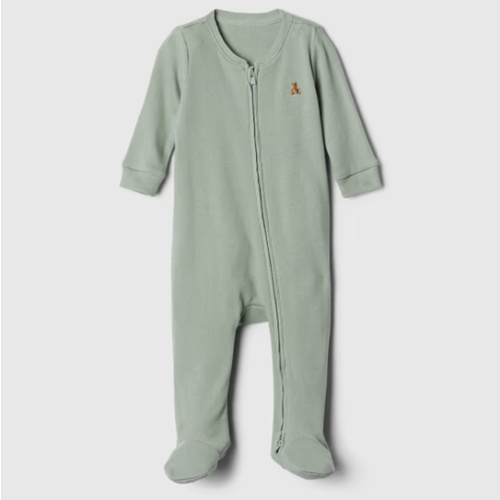 Baby Ribbed Two-Way Zip One-Piece