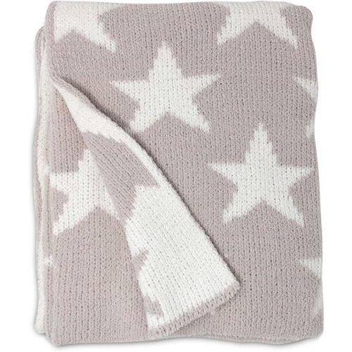 Living Textiles Grey Stars Chenille Soft Baby Blanket Reversible Premium Cozy Fabric for Best Comfort - for Infant,Toddler,Newborn,Nursery,Boy,Girl,Unisex,Throw,Crib,Stroller,Gift, Grey Stars 40x30