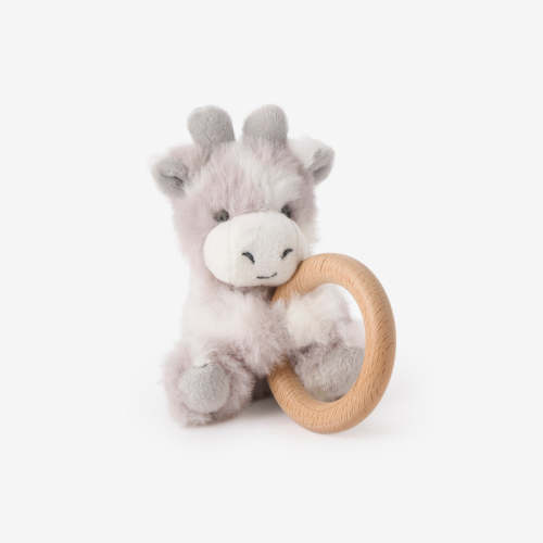 Plush Giraffe Wooden Ring Rattle GRAY / O/S