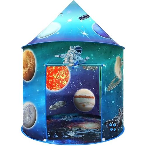 Space World Play Tent Pop Up Kids Indoor Sensory Playhouse Children Foldable Kids Tent for Boys Girls Toddler as 3 4 5 6 7 Years Gift as Birthday Christmas Toys