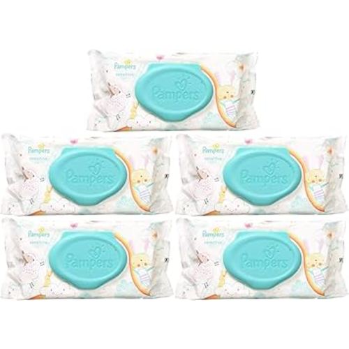 Pampers Wipes Sensitive - 56 ct, Pack of 5
