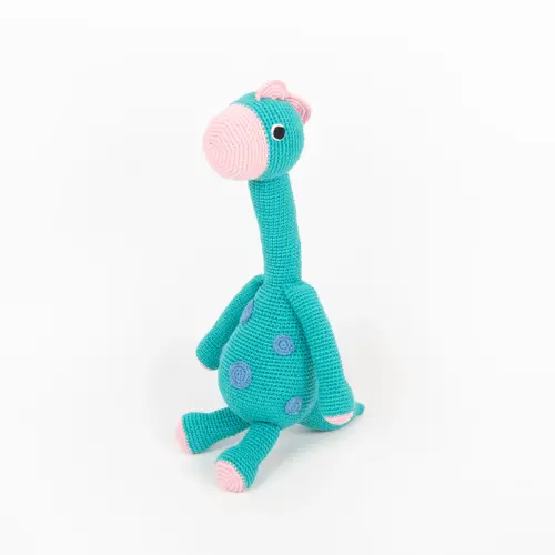 Danny the Dinosaur Hand Knitted Organic Stuffed Animal