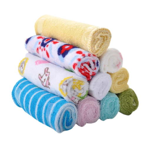 "Fenull Newborn Baby Towels, 8Pc Cotton Washcloths, Bibs, Wipes, Pink, 4.72""x3.94""x1.97"