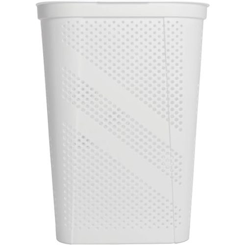 24" Plastic Hinged-Lid Rectangle Laundry Hamper, All Ages, White
