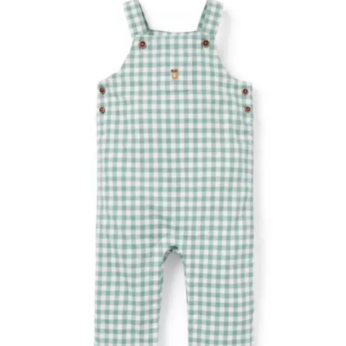 Baby Pale Green Gingham Baby Gingham Dog Overall by Janie and Jack