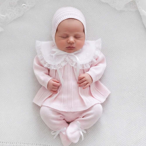 Pink Lace Collar Set