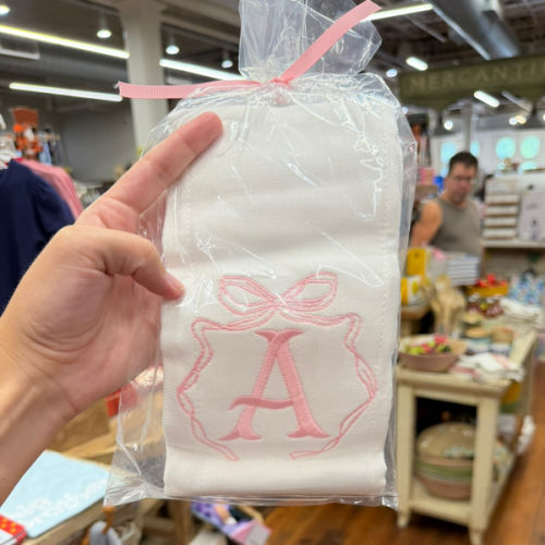 A Pink Bow Burp Cloth