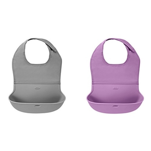 OXO Tot® 2-Pack Roll Up Bibs in  - Lavender/grey