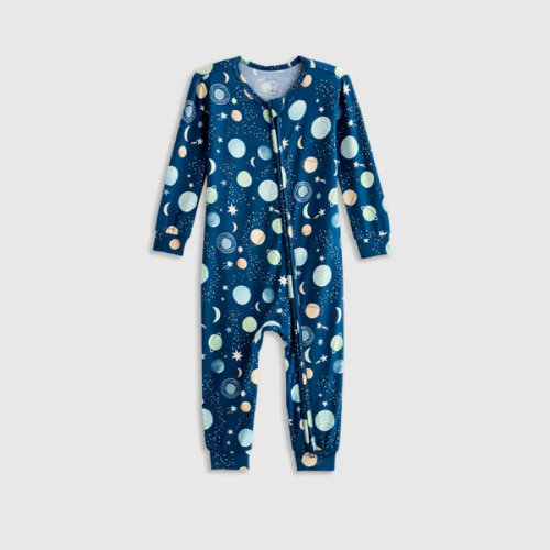 Bamboo One Piece Pajama - Baby in Eternal Blue 3-6M