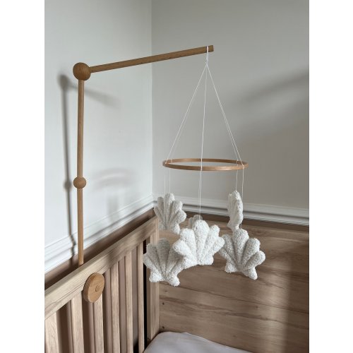 Seashell mobile micro boucle shell mobile neutral nursery decor baby mobile boucle nursery decoration ocean nursery decor neutral baby