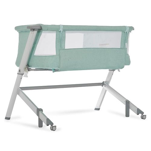Dream On Me Skylar Bassinet and Bedside Sleeper, Adjustable Heights, Breathable Mesh Sides, Plush Mattress Pad, Wheels with Safety Locks & Tool-Free Assembly, Compact Fold & Travel Bag - Mint