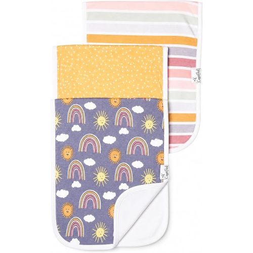 Copper Pearl Premium Baby Burp Cloths - 3-Pack Large Cotton Burp Cloths, Extra Soft Spit Up Rags with 3 Absorbent Layers, Perfect for Baby Boy and Baby Girl Gifts (21" x 10" Size, Hope Set)