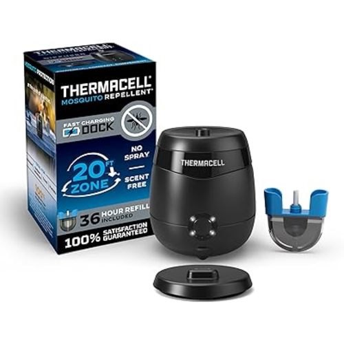 Thermacell E-Series Rechargeable Mosquito Repeller with 20’ Mosquito Protection Zone; Bug Spray Alternative; Scent Free