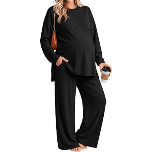 Riyiper Womens Oversized Maternity Pajama 2 Piece Set