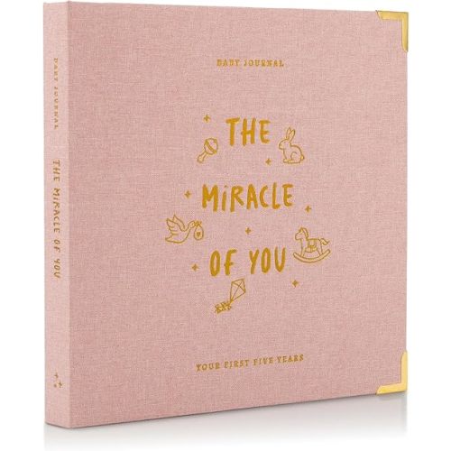 Keepsake Baby Memory Book for Boys and Girls – Timeless First 5 Year Baby Book – Neutral Journal Scrapbook or Photo Album - Record a Milestone for Every Event from Birth to Age 5