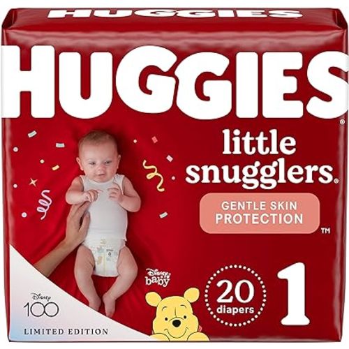 Huggies Size 1 Diapers, Little Snugglers Diapers, Size 1 (8-14 lbs), 198 Count (6 Packs of 33), Packaging May Vary