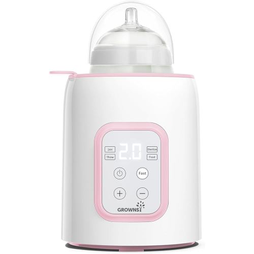 GROWNSY Bottle Warmer, Fast Baby Bottle Warmer for All Bottles, Milk Warmer for Breastmilk or Formula, Smart Temperature Control and Automatic Shut-Off- Pink