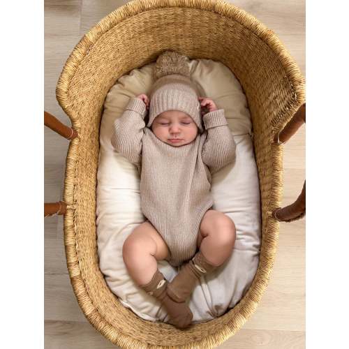 Baby Rib Bodysuit - Heather Beige