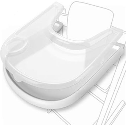 Replacement Tray & Cover for Stokke Tripp Trapp Highchair | Combo of Matte White Tray + Clear Cover for Easy Cleaning & Strong Suction
