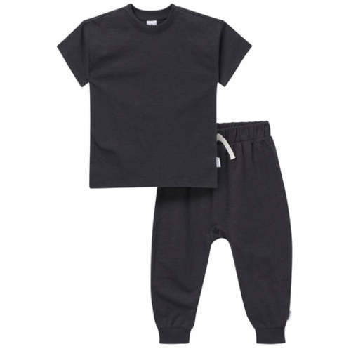 2-Piece Infant & Toddler Neutral Asphalt T-Shirt & Jogger Pants Set