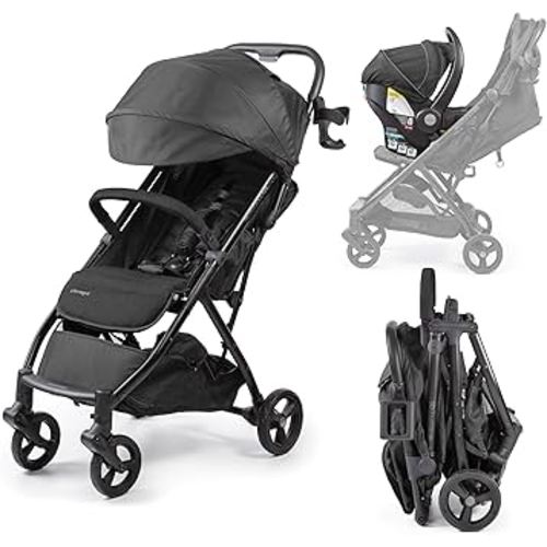 Summer Infant Ingenuity 3Dquickclose CS+ Compact Fold Stroller – Lightweight Stroller with Oversized Canopy, Extra-Large Storage and Compact Fold, Black
