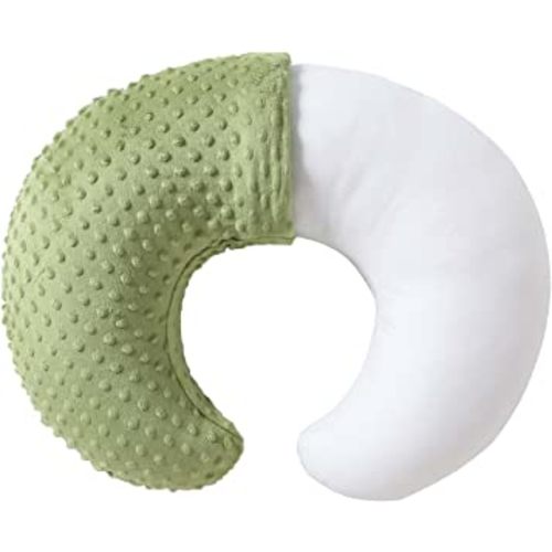 Nursing Pillow and Positioner, Breastfeeding, Bottle Feeding, Baby Sitting Support with Removable Ultra Soft Cover, Tummy Time Support for Baby Boys and Girls (Sage)