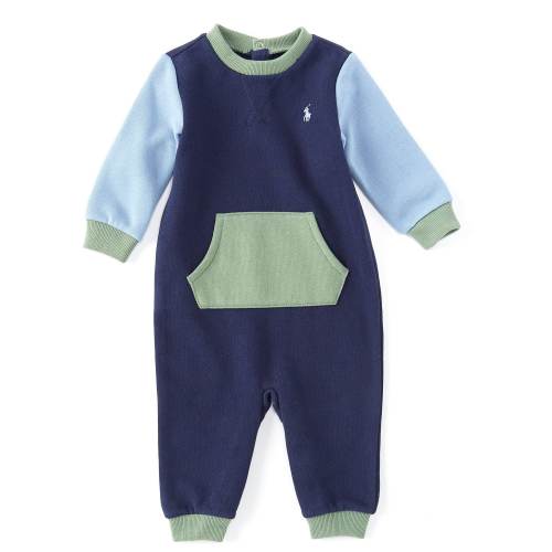Ralph Lauren Baby Boys 3-24 Months Long-Sleeve Color-Blocked Fleece Coverall