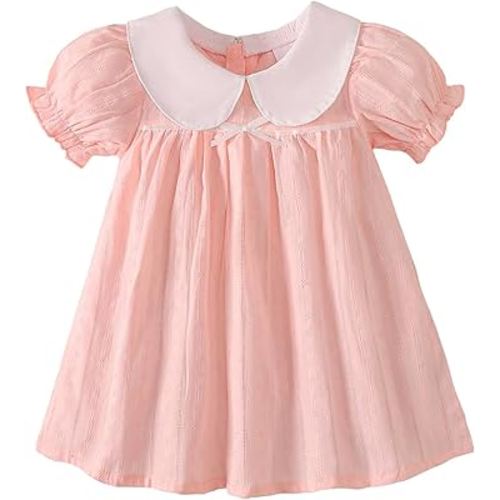Kucnuzki Baby Girl Clothes Cute Spring Summer Sun Dresses Toddler Casual Puff Sleeve Floral Dress Girls Summer Outfits