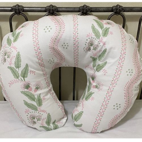 Baby Girl Nursing Pillow Cover, Stripes and Vines Nursing Pillow Cover - Just Baby Designs