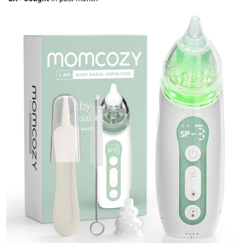 Momcozy Baby Nasal Aspirator, 3 Suction Levels Electric Nasal Aspirator for Baby, Newborn and Toddler, Portable Baby Nose Aspirator with Light Soothing and Music