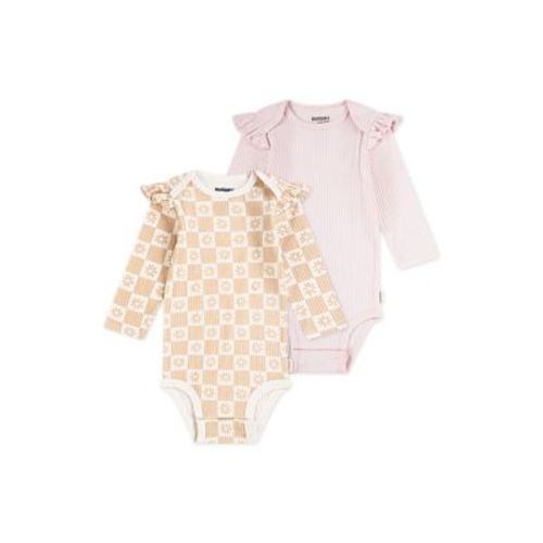 Baby Girls Ruffle Printed Bodysuits - 2-Pack