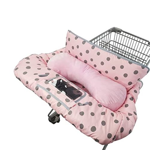 Shopping Cart Cover for Baby/Toddler with Supportive seat positioner, Cozy High Chair Cover, Pink