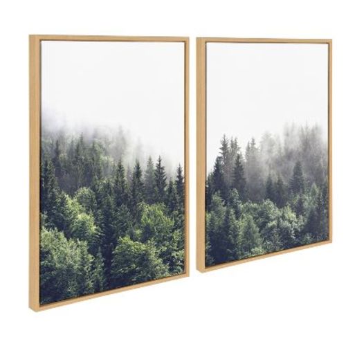 (Set of 2) Sylvie Foggy Day Framed Canvas Set by Creative Bunch - Kate & Laurel All Things Decor